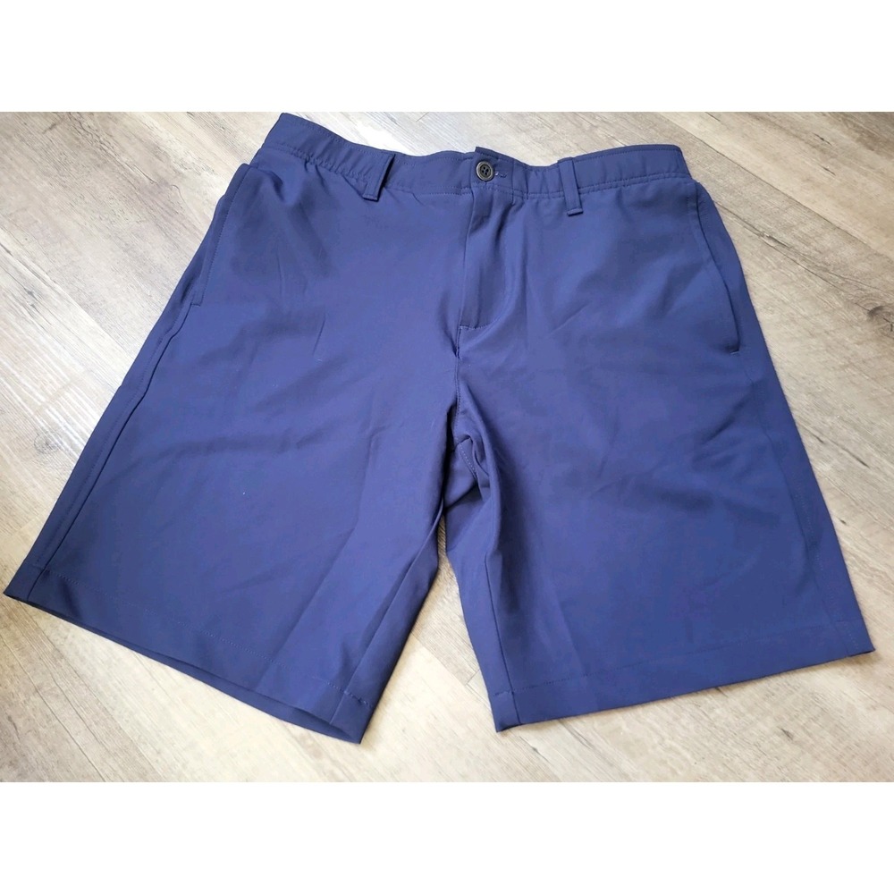 Under Armour‎ Flat Front Golf Shorts Men's Size 32 Matchplay Navy Blue